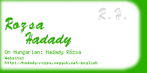 rozsa hadady business card