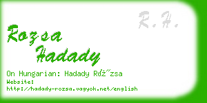 rozsa hadady business card